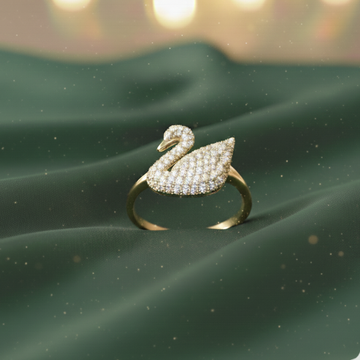 Luxury Swan Crystal Ring for Women | Elegant Gold-Tone Statement Jewelry