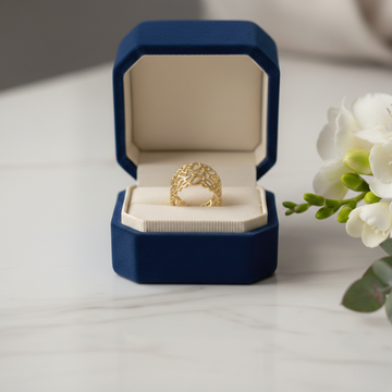 Luxury Gold Filigree Ring for Women | Premium Stainless Steel