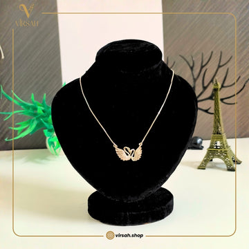 Virsah Gold Swan Wings Pendant Necklace
