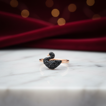 Elegant Swan Design Stainless Steel Ring