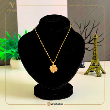 Virsah Gold-Plated Floral Pendant Necklace | Elegant Artificial Jewelry for Women