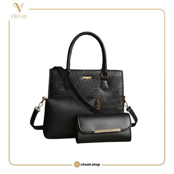 Elegant Textured Handbag Set – 3-Piece Premium Collection
