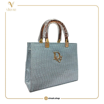 Luxury Croc-Textured Structured Handbag