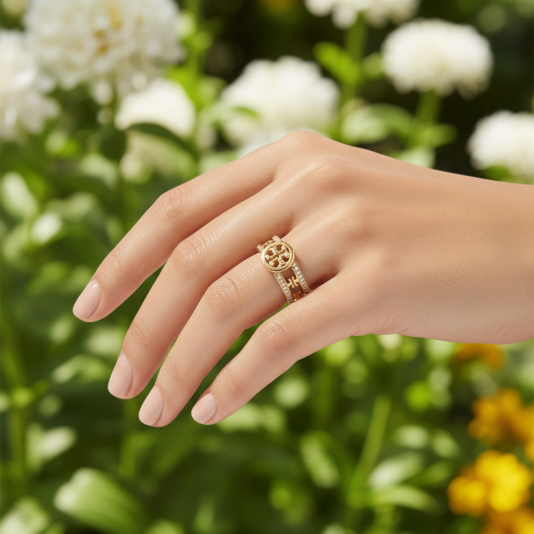 Luxury Medallion Design Stainless Steel Ring