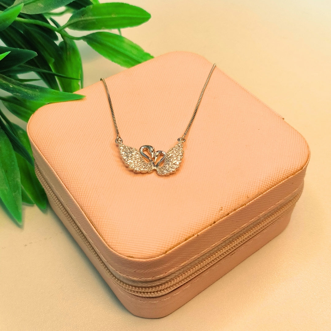 Virsah Gold Swan Wings Pendant Necklace