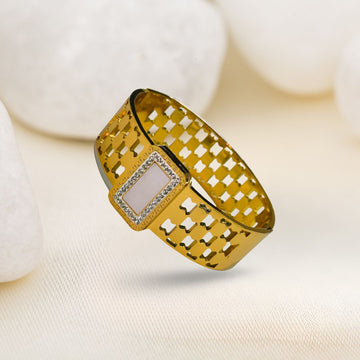 Virsah Premium Gold-Finish Rectangle Dial Bracelet