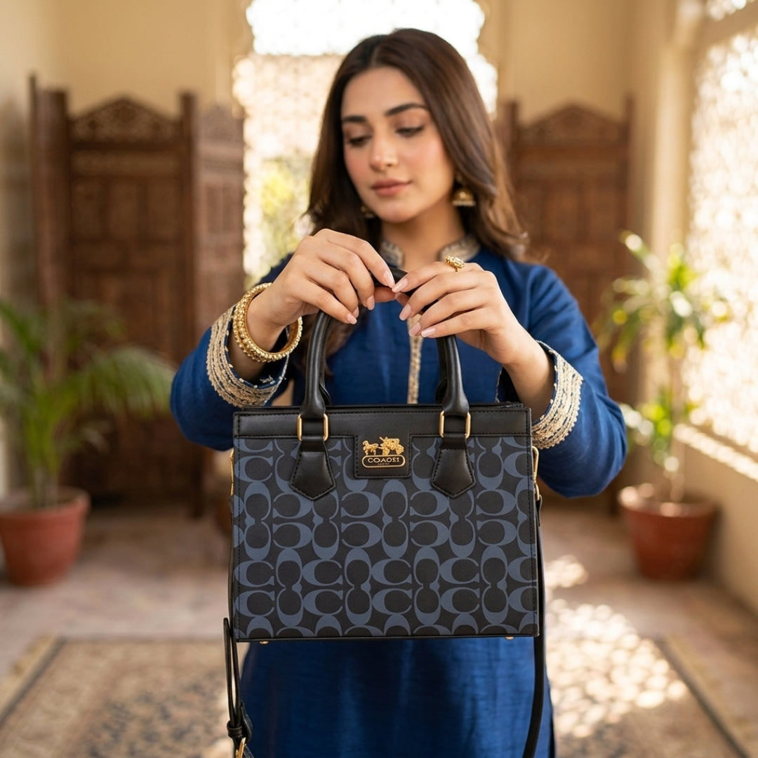 Luxury Coach-Inspired Monogram Handbag for Women | Premium Shoulder