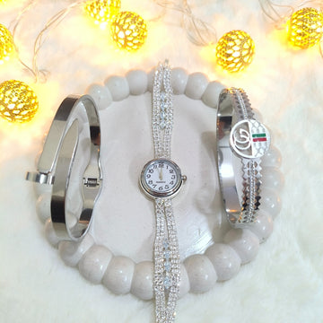 Silver Stainless Steel Bracelet & Watch Combo – Deal of Virsah