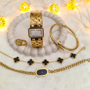 Virsah Luxury 2 Bracelets, 2 Bangle & Ring Set for Women