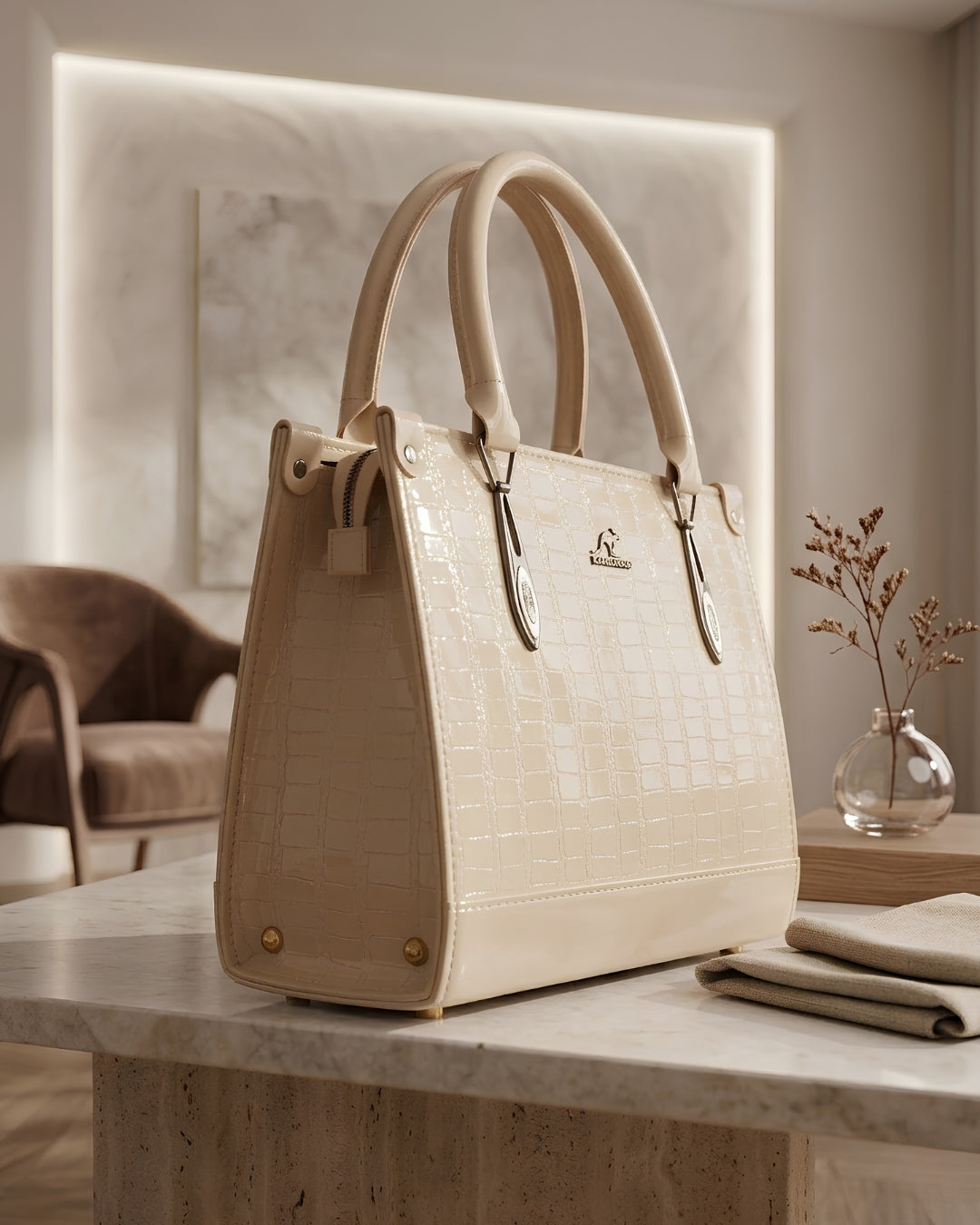 The Verona Textured Handbag – Refined Cream Style for Every Occasion