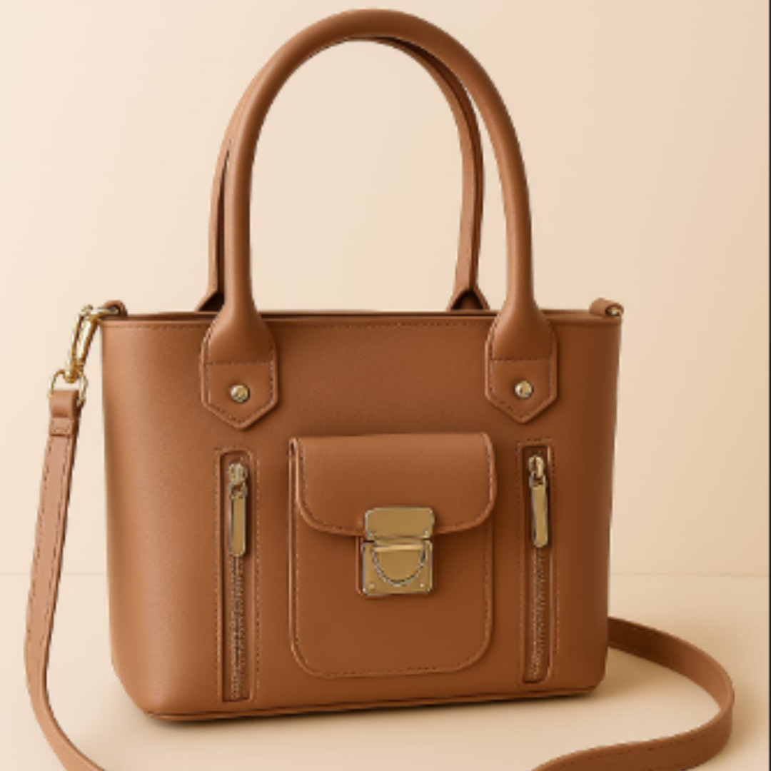 Elegant Mint Green Handbag with Gold Detailing – Stylish & Functional