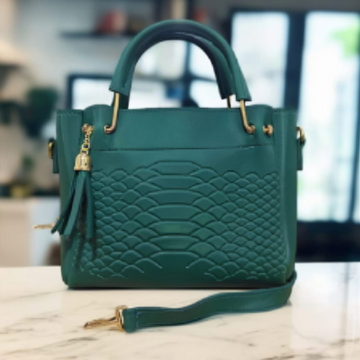 Women’s Luxury Handbag – Embossed Design with Tassel