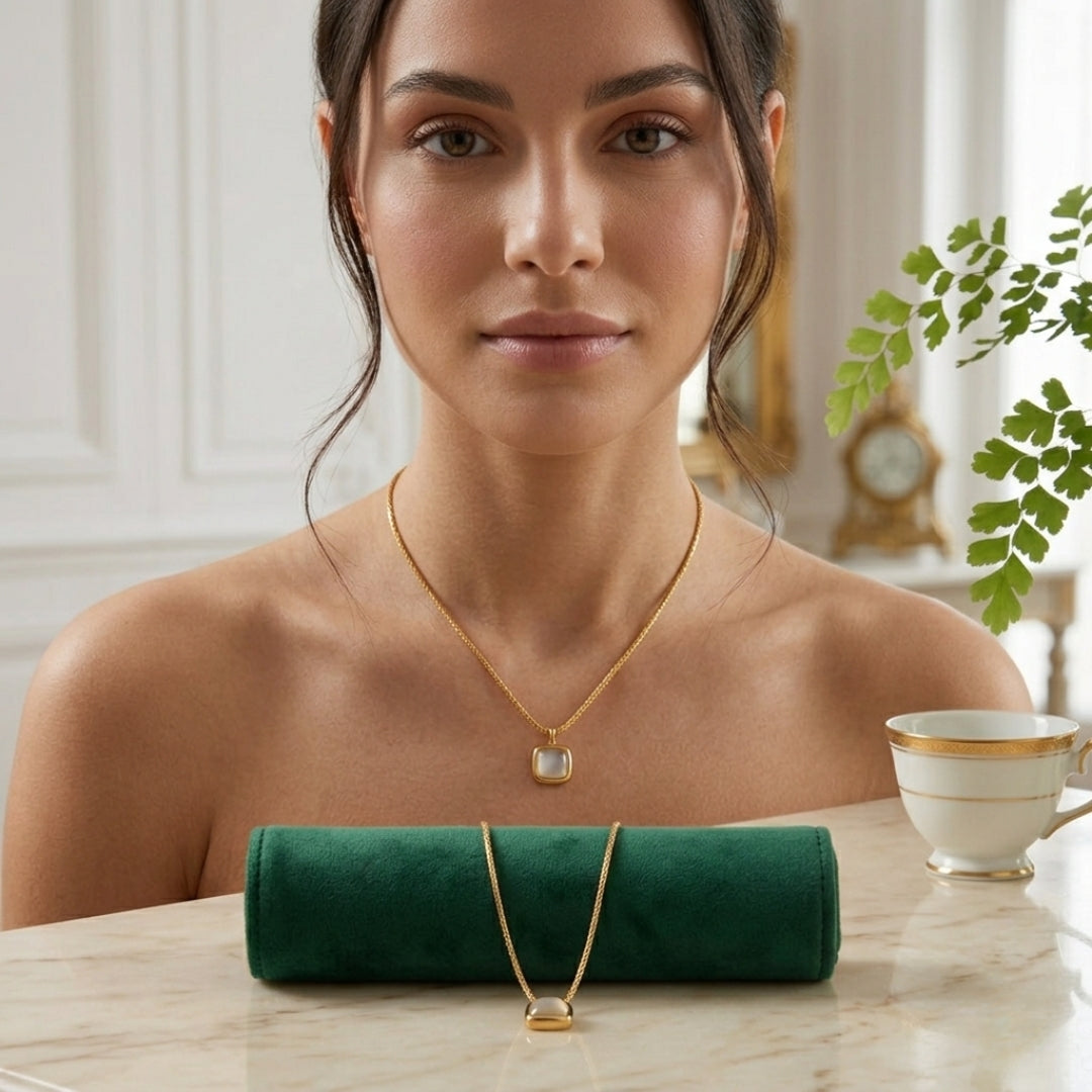 Virsah Gold Square Pendant Necklace | Elegant Artificial Jewelry for Women