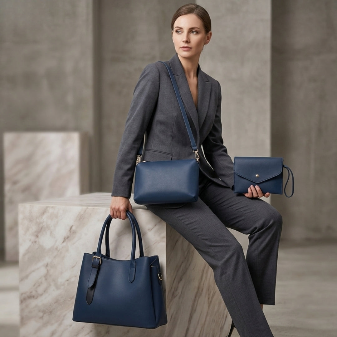 Luxury 3-Piece Women’s Handbag Set | Tote Bag, Crossbody & Wallet Combo