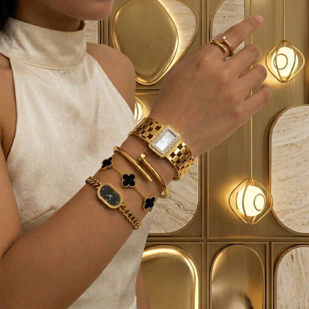 Virsah Luxury 2 Bracelets, 2 Bangle & Ring Set for Women