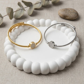Luxury Stainless Steel Bracelet Set by Virsah | Crystal Cuff Bracelets for Women