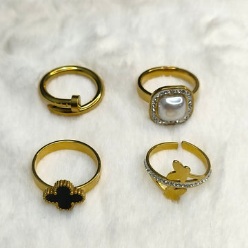 Virsah Special Deal of 4 Beautiful Rings For Girls and Women