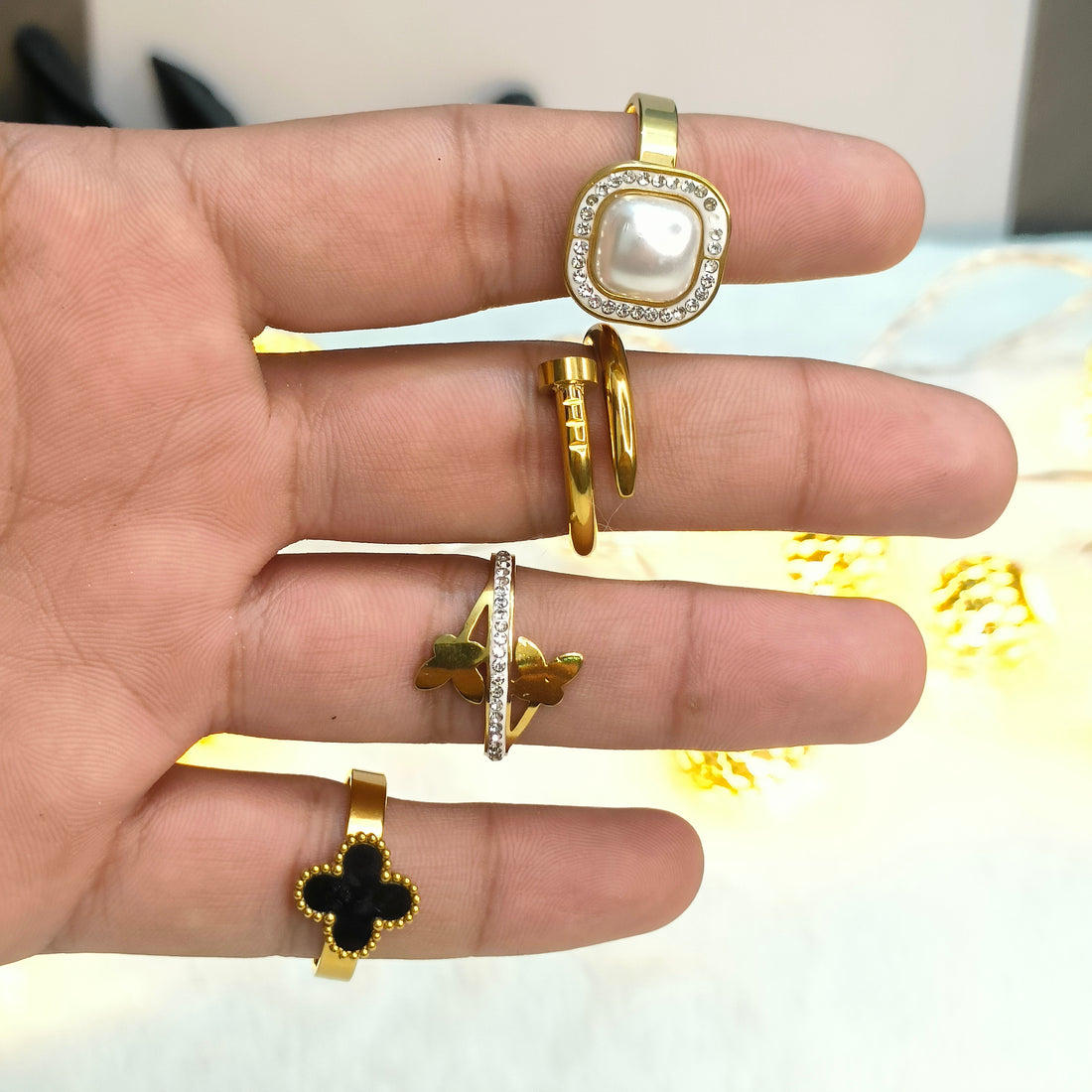 Virsah Special Deal of 4 Beautiful Rings For Girls and Women